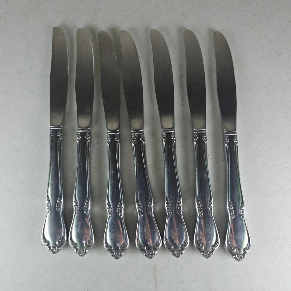 Oneida CHATEAU 7 Dinner‎ Knives Oneidacraft Deluxe Stainless Flatware 8 1/2